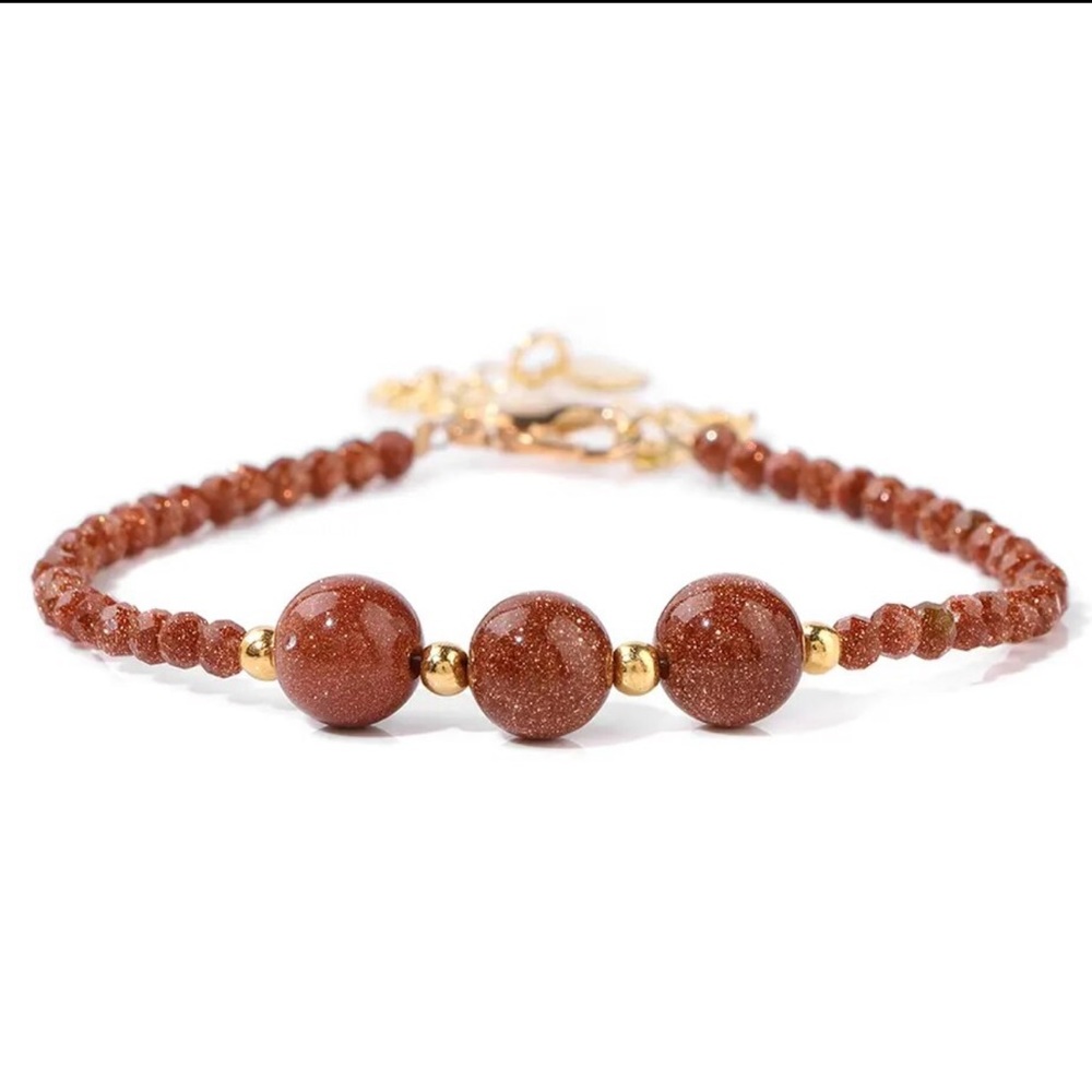 Gold Sandstone Beaded Bracelet